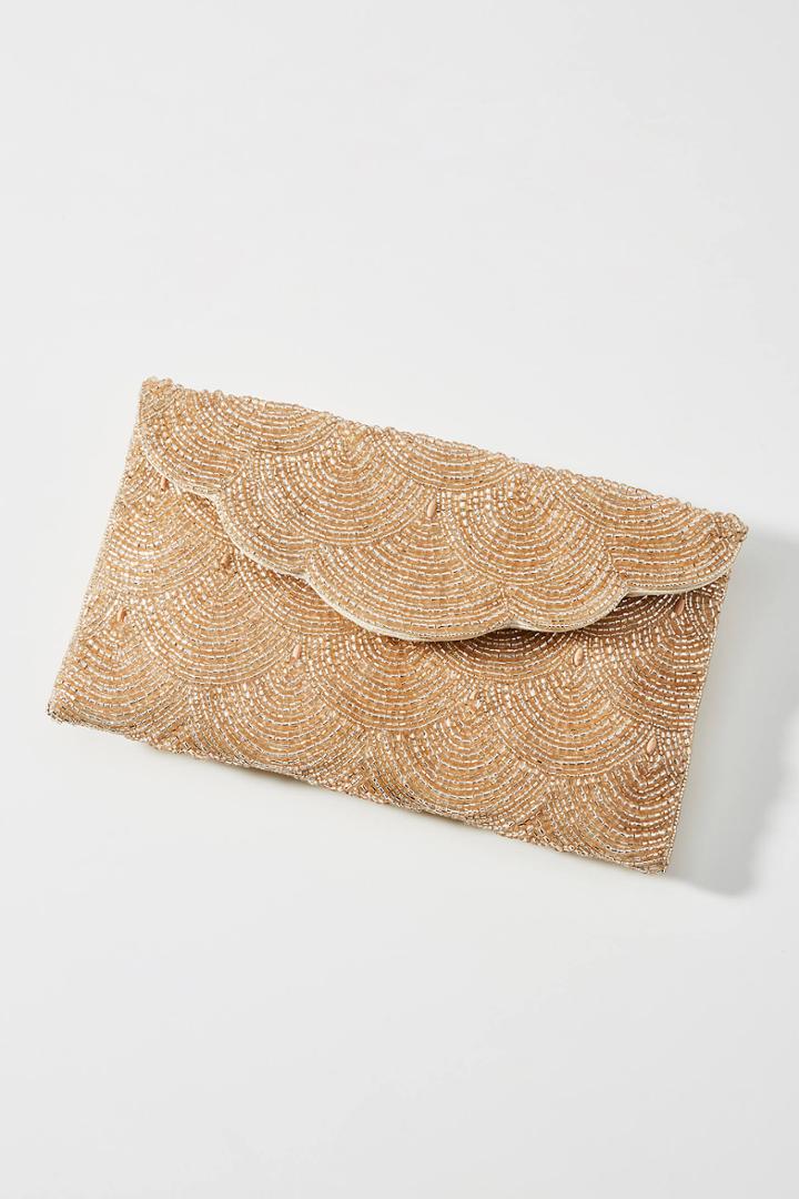 From St. Xavier Scalloped Beaded Envelope Clutch