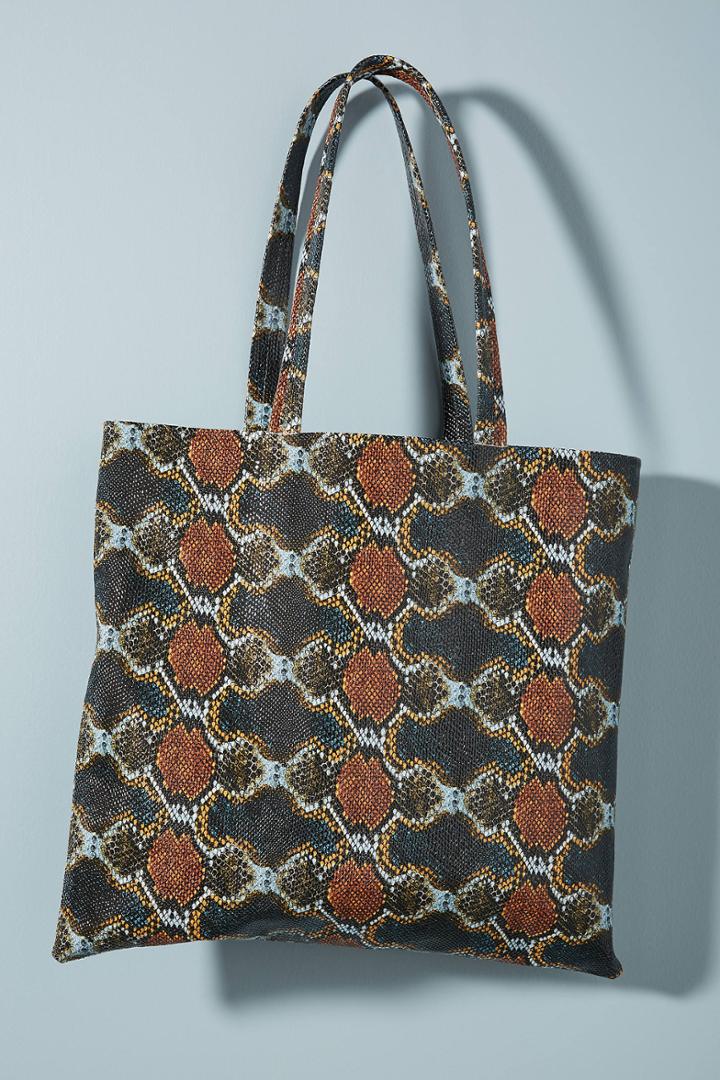 Ceri Hoover Flat Leather Tote Bag