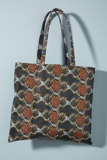 Ceri Hoover Flat Leather Tote Bag