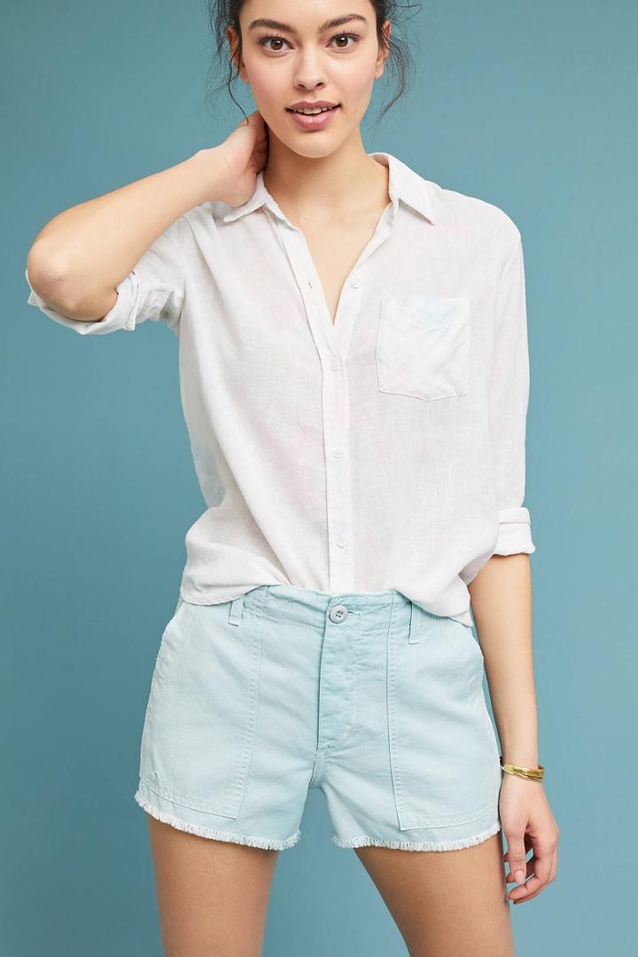 Amo Army High-rise Frayed Shorts