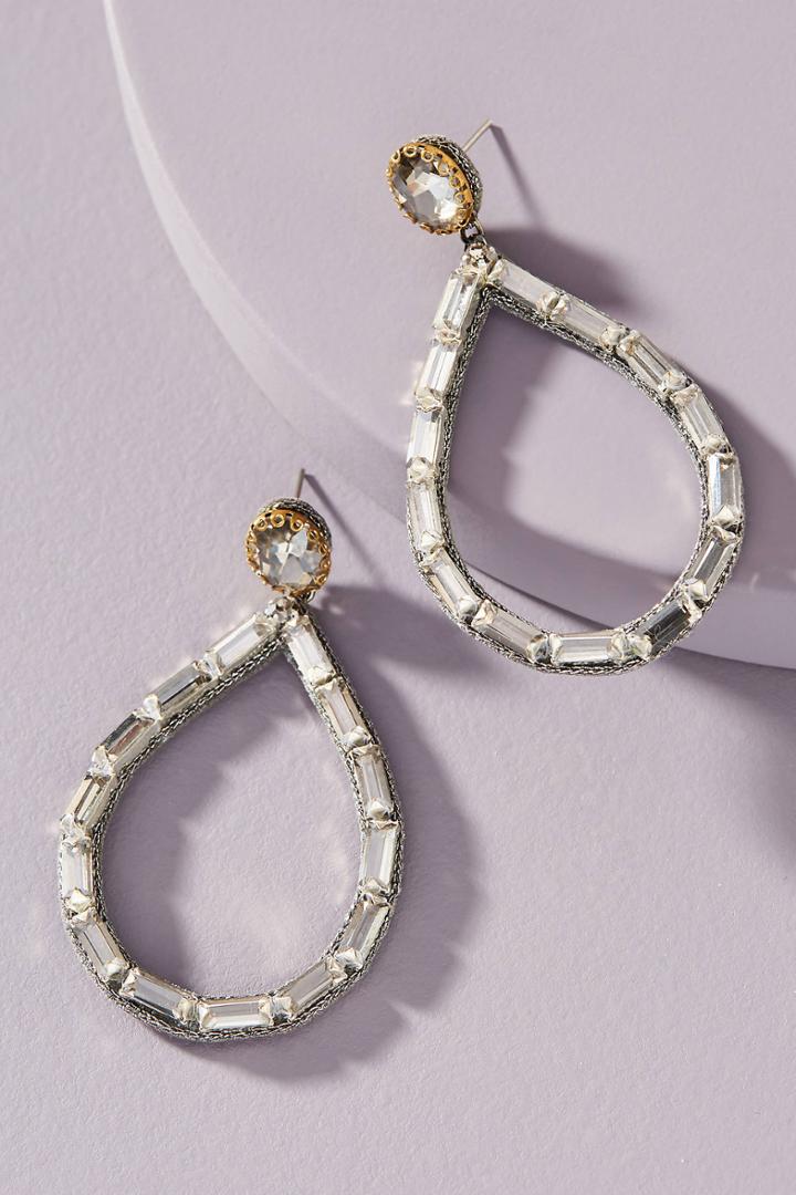 Deepa Baguette Hoop Earrings