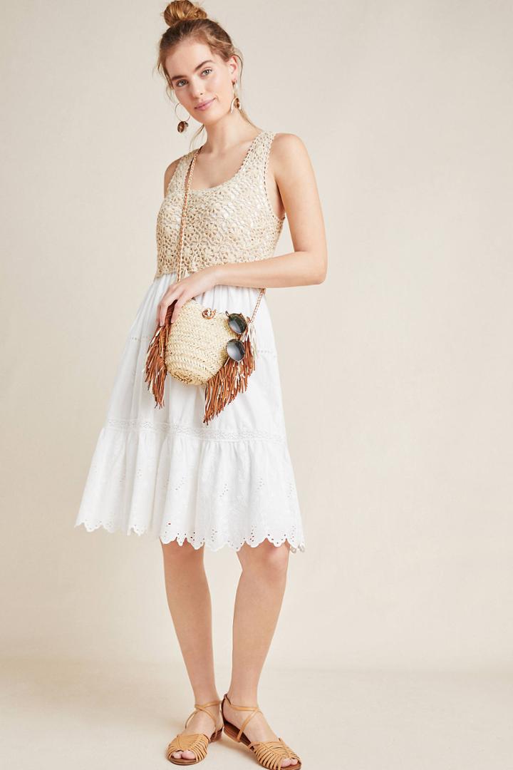 Anthropologie Beckett Crochet Eyelet Dress