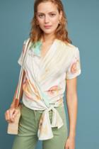 Wray Watercolor Silk Wrap Blouse