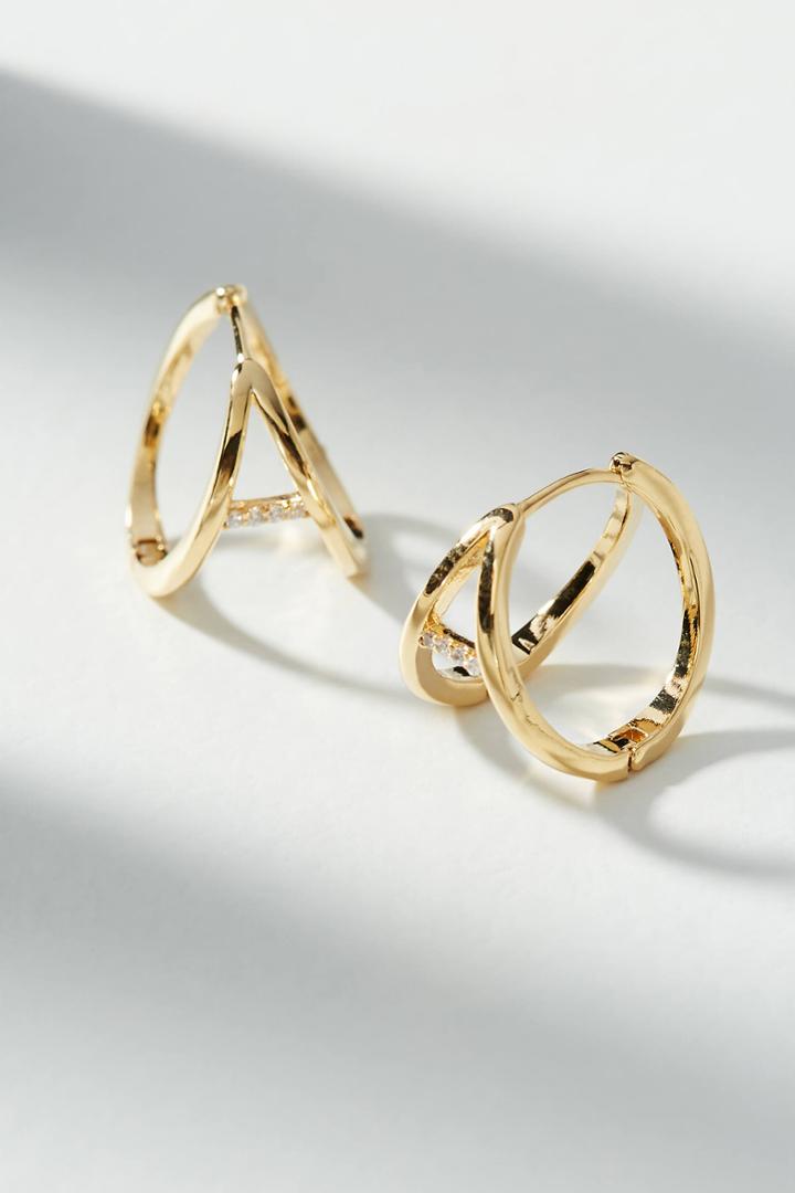 Anthropologie Blanche Split Hugger Hoop Earrings