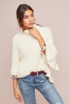 Anthropologie Falling Snow Ruffled Poncho
