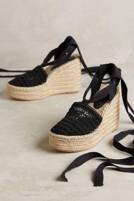 Jeffrey Campbell Libra Espadrille Wedges Black Motif