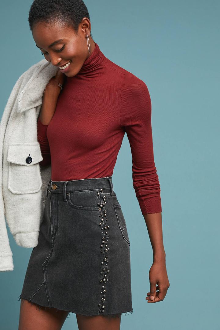Driftwood Studded Denim Skirt