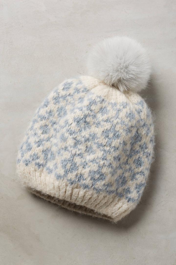 Anthropologie Fair Isle Pom Beanie