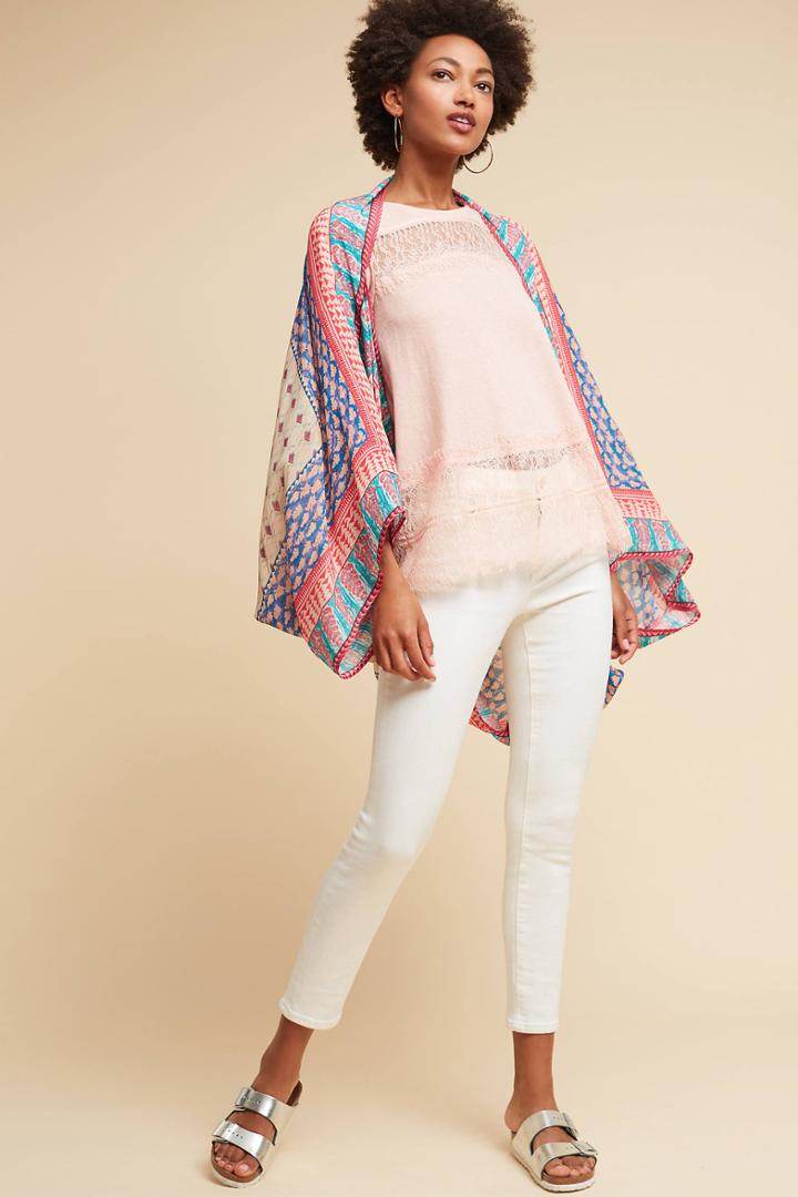Anthropologie Printed Cocoon Kimono