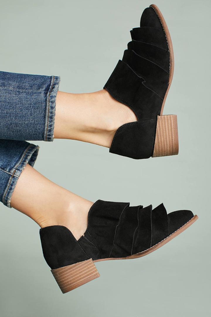 Anthropologie Seychelles Open Mind Ruffle Booties