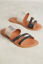 Tangerine Strappy Slide Sandals