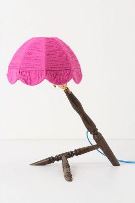 Anthropologie Timber Legs Lamp, Pink