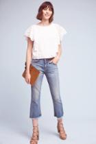 Current/elliott High-rise Cropped Flip-flop Fray Jeans