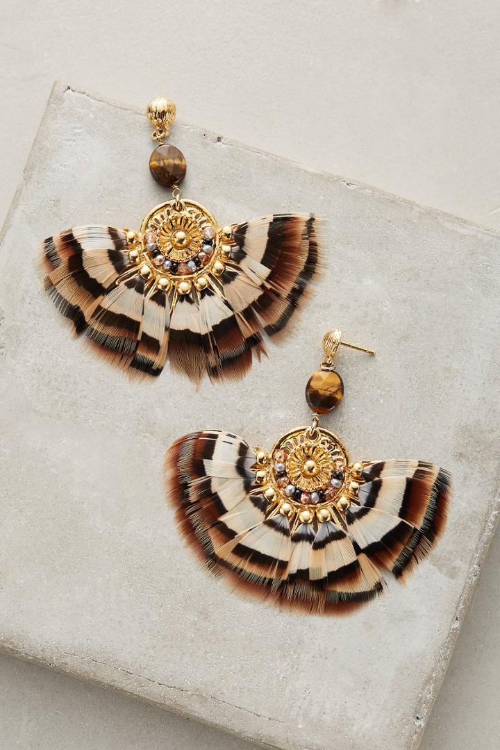 Gas Bijoux Agaia Feather Drop Earrings