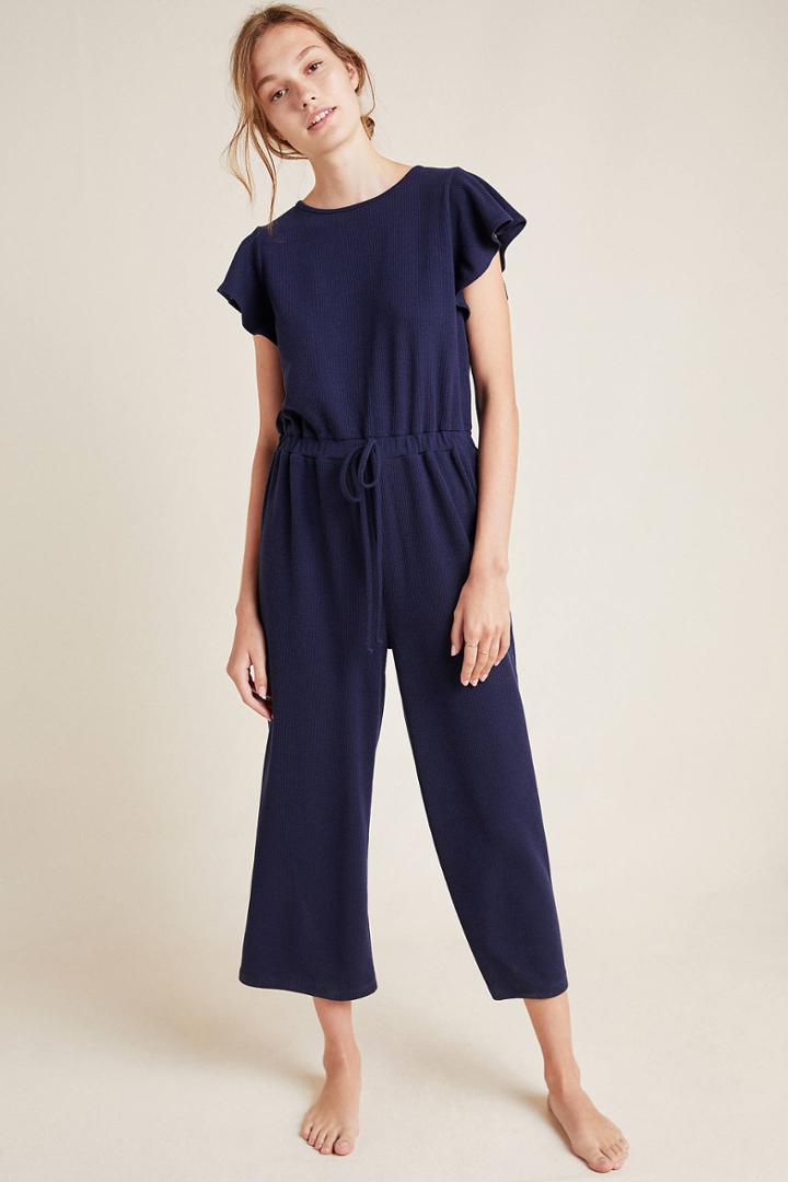 Anthropologie Lively Flutter-sleeved Jumpsuit