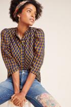 Eva Franco Textured Plaid Blouse