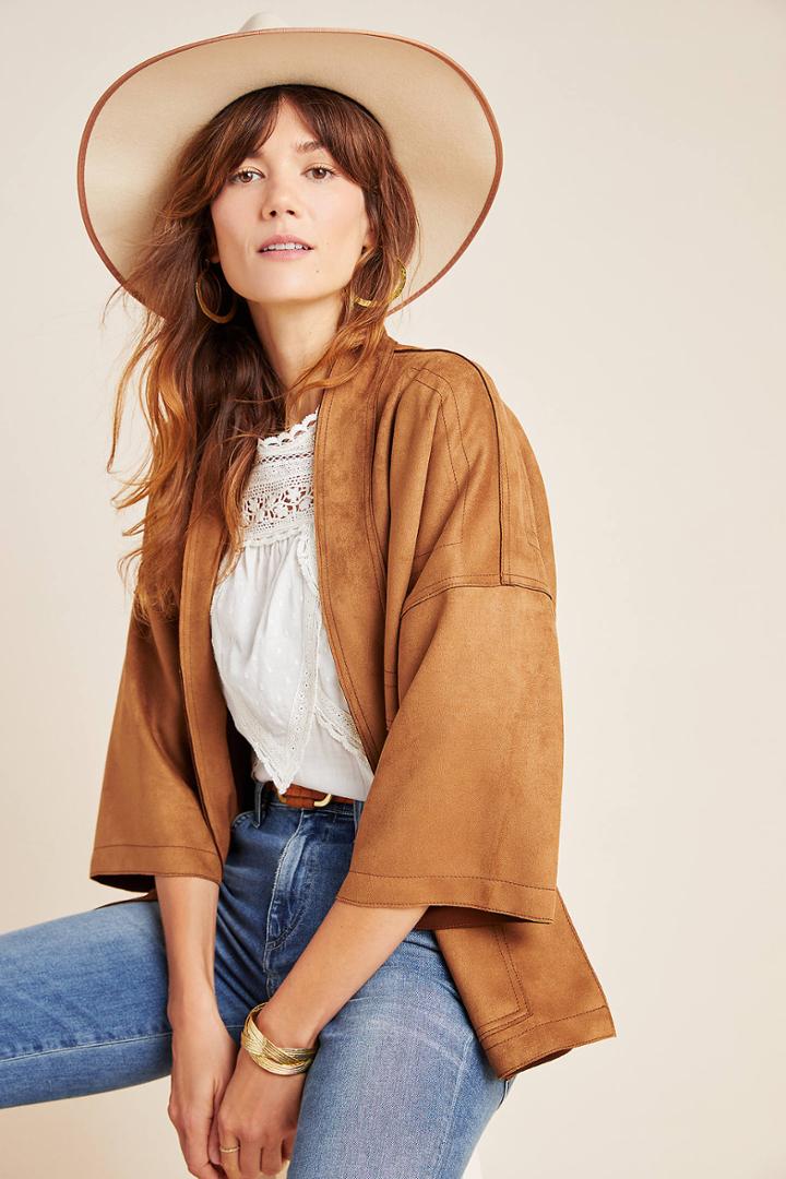 Anthropologie Scarlett Sueded Kimono