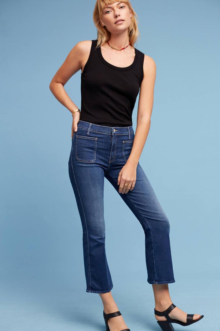 Mother Slacker Mid-rise Cropped Flare Jeans