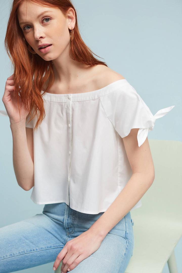 Corey Lynn Calter Tie-sleeve Poplin Top