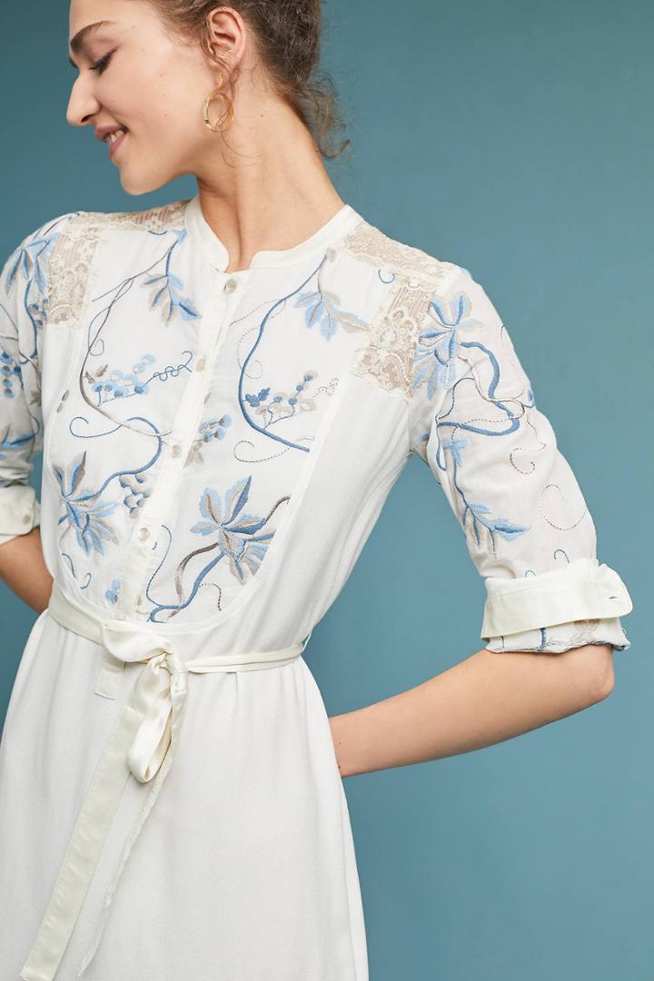 Tiny Amarante Embroidered Shirtdress