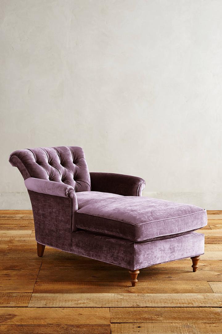 Anthropologie Slub Velvet Gwinnette Chaise