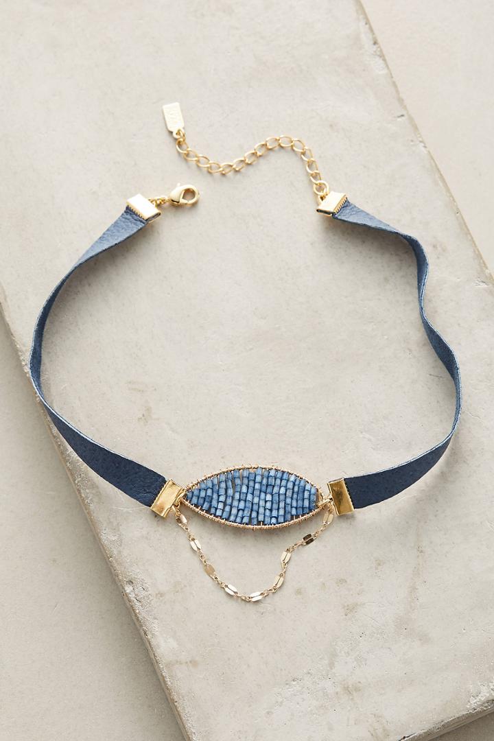 Anthropologie Suede Ensemble Choker Necklace
