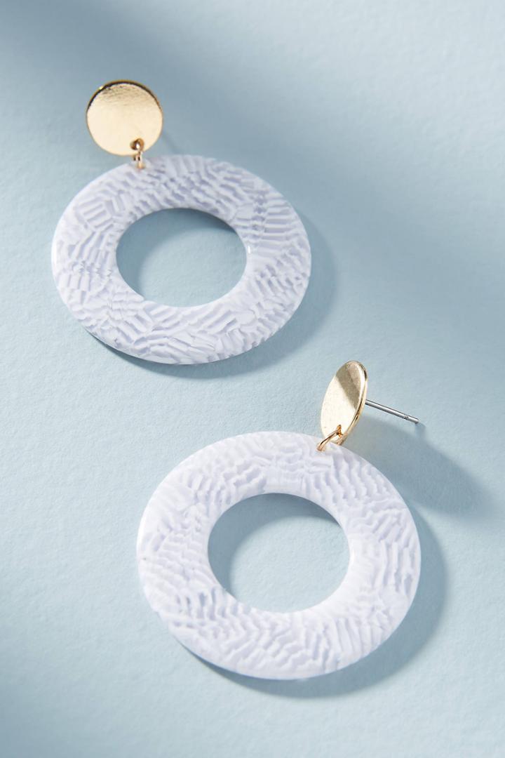 Lele Sadoughi Marbled Resin Hooped Drop Earrings