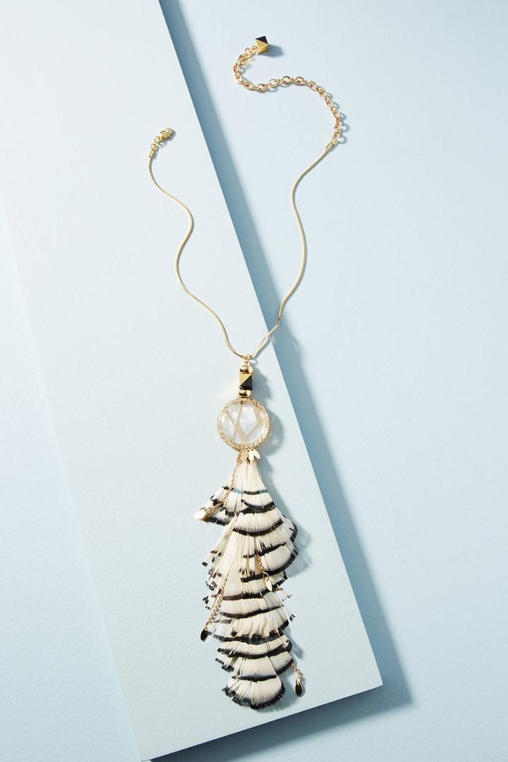 Nocturne Ray Feather Pendant Necklace