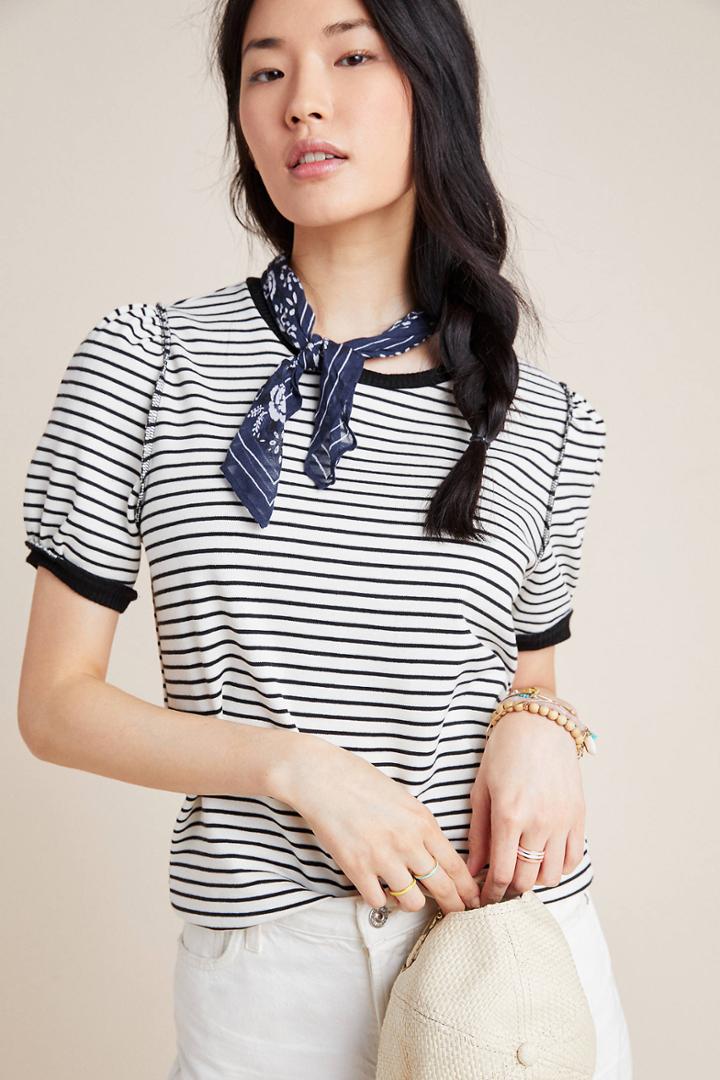 Anthropologie Kyrie Striped Sweatshirt