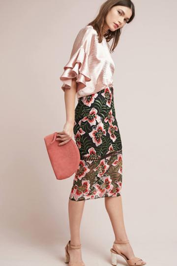 Vone Deutzia Lace Pencil Skirt