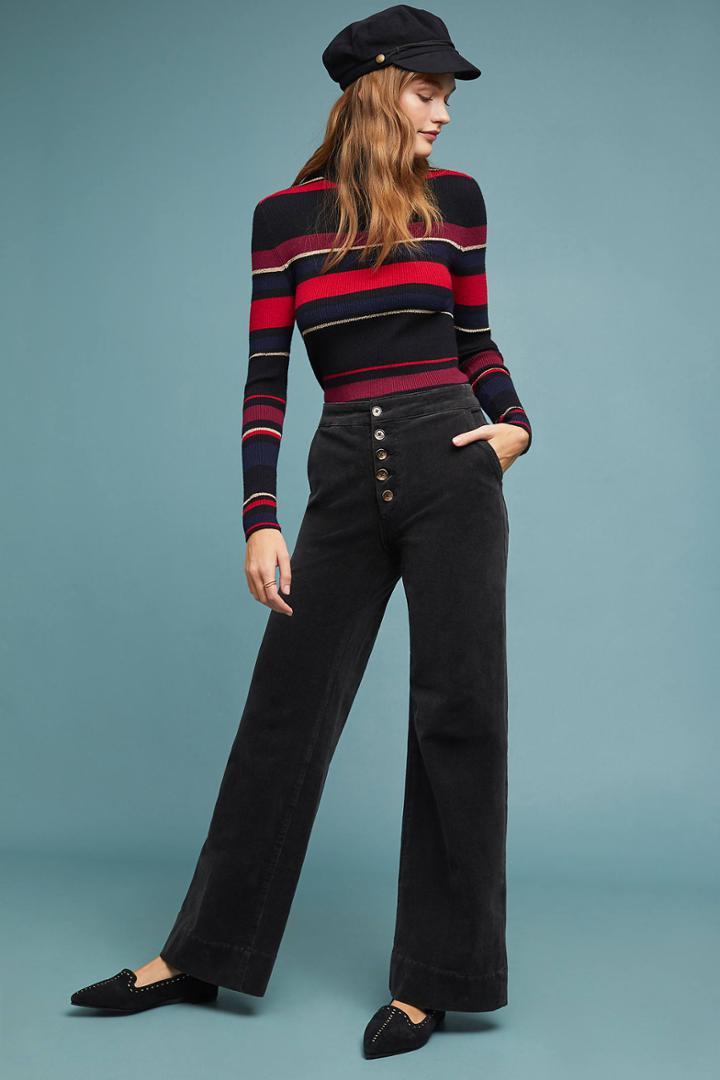 Pilcro And The Letterpress Pilcro Ultra High-rise Corduroy Wide-leg Jeans