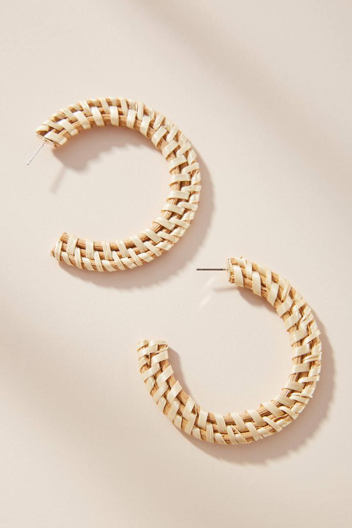 Anthropologie Wicker Hoop Earrings
