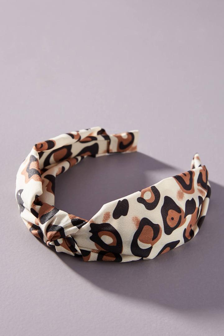 Anthropologie Lindy Cheetah-printed Knotted Headband
