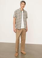 Vince Ocean View Plaid Short Sleeve