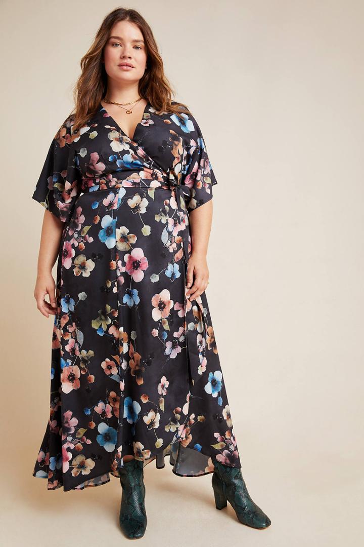 Hutch Monaco Wrapped Floral Maxi Dress