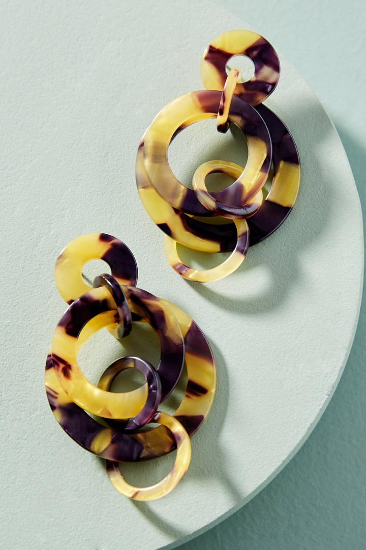 Lele Sadoughi Banded Hoop Drop Earrings