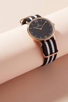 Anthropologie Black Striped Watch