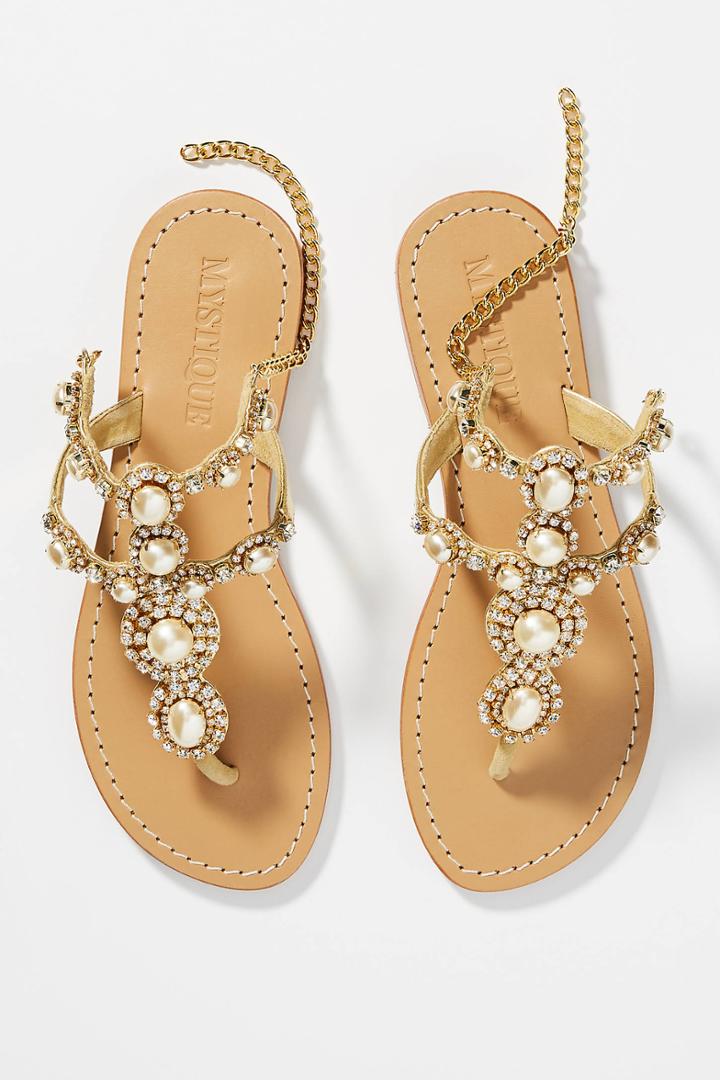 Mystique Gold Pearl Sandals