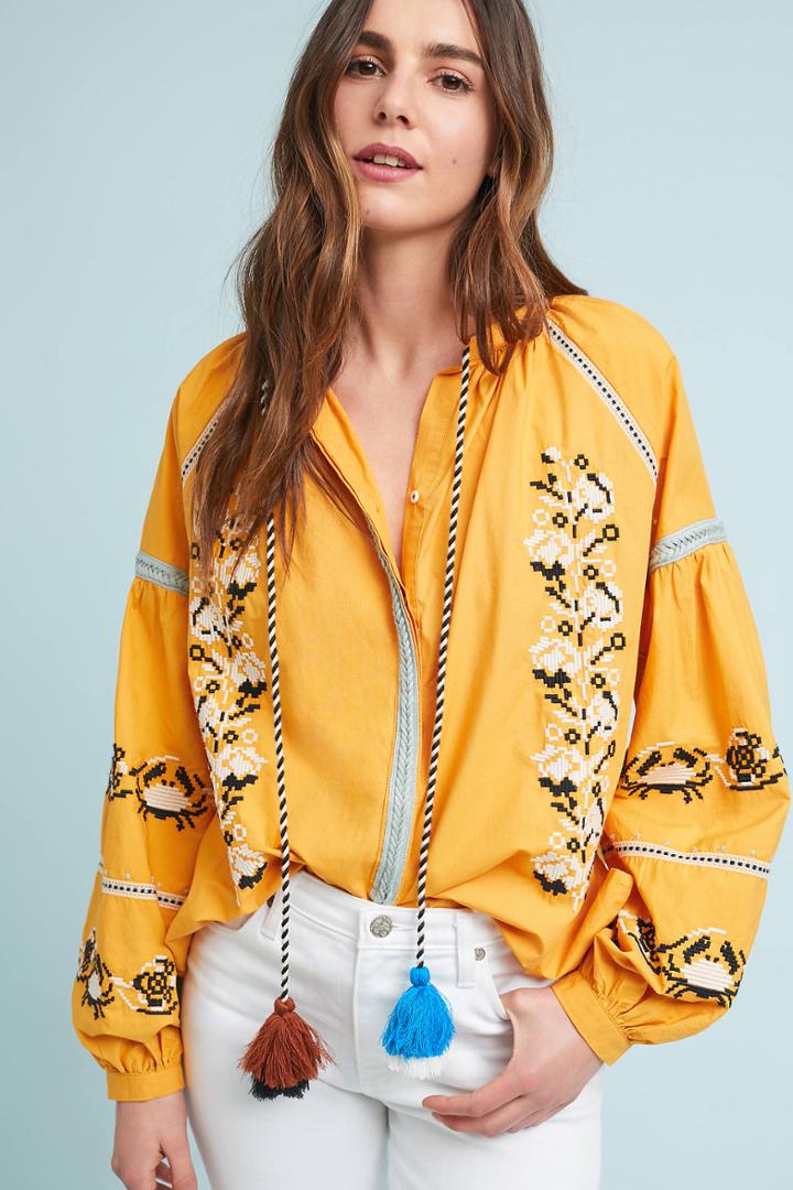 Anthropologie Ranina Peasant Top