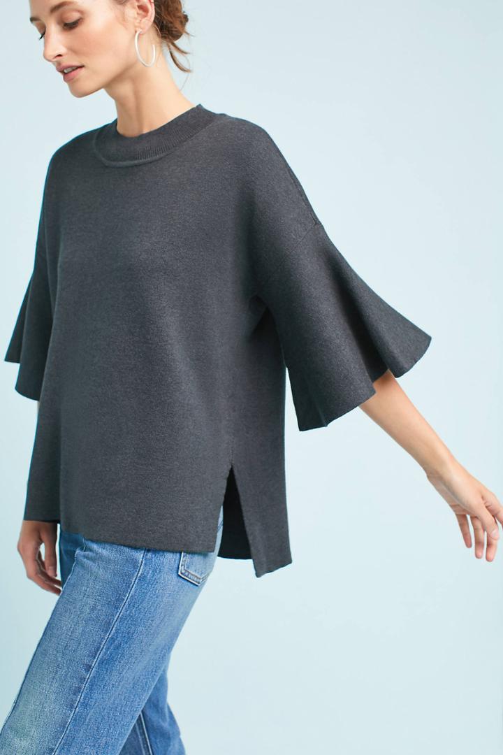 Anthropologie Lorena Flutter-sleeve Pullover
