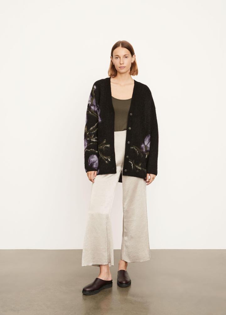 Vince Orchid Jacquard Cardigan