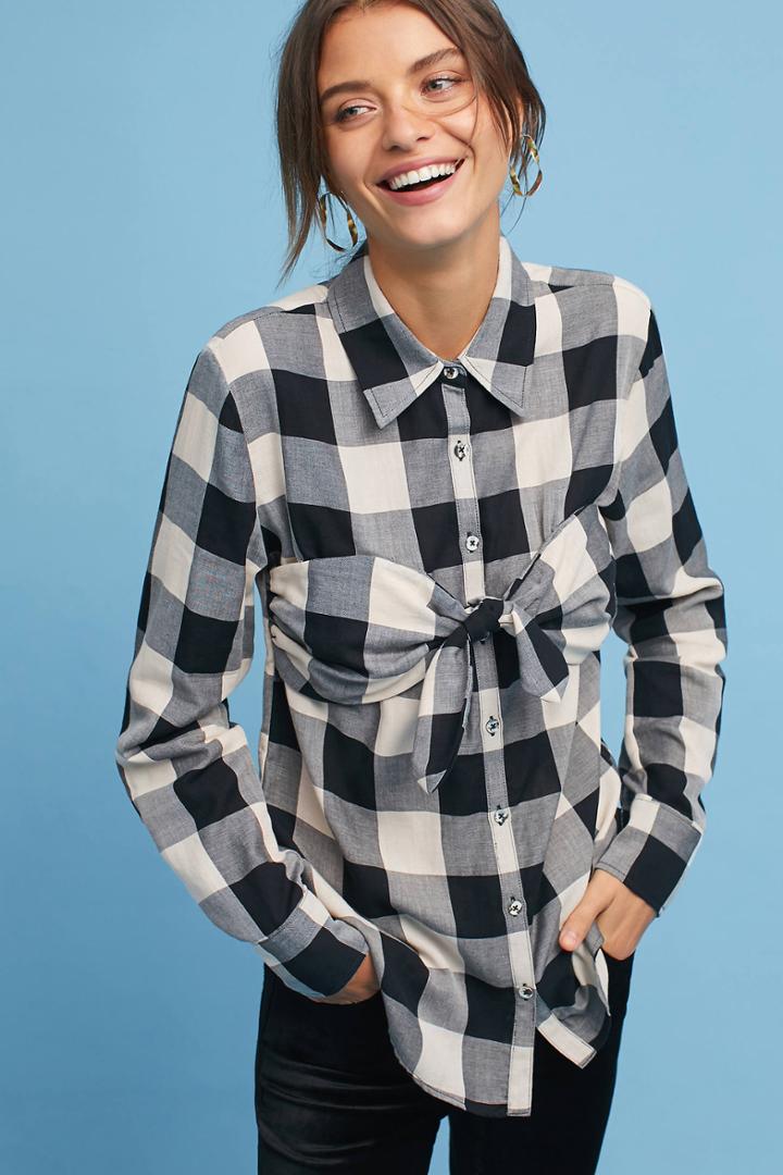 Mara Hoffman Knotted Gingham Shirt