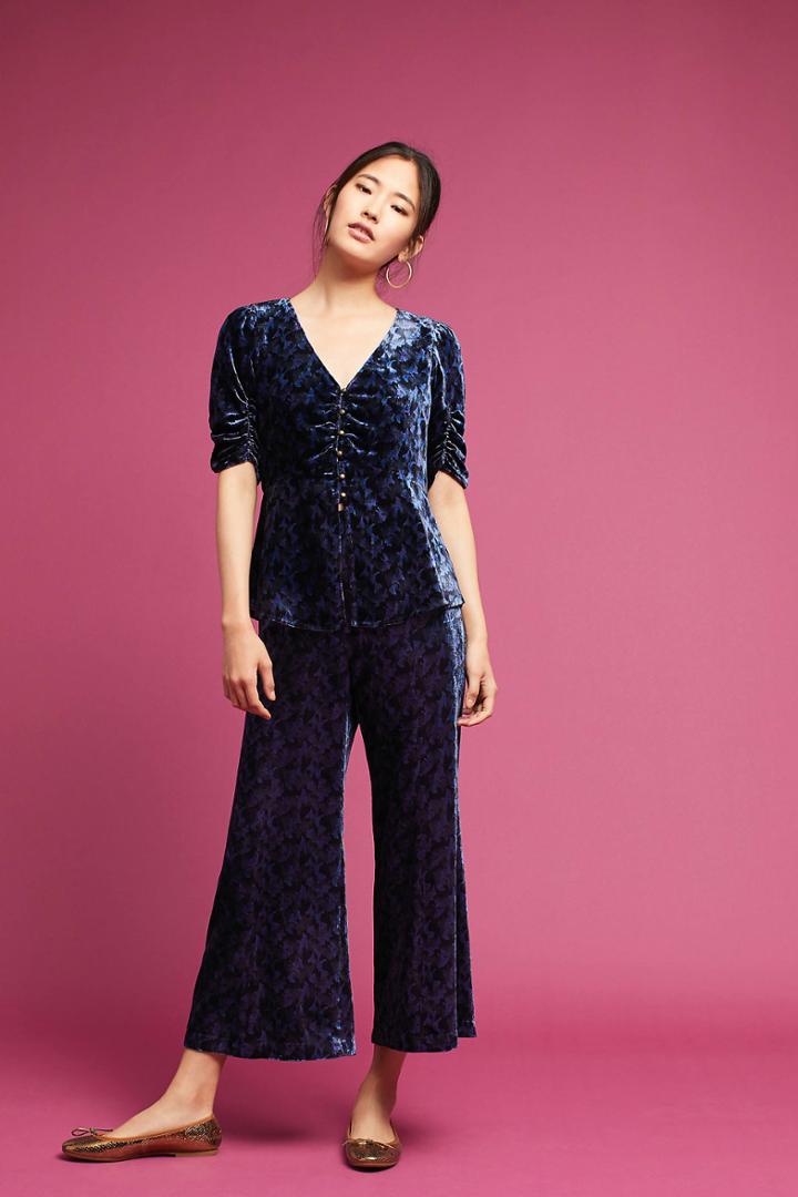 Maeve Isobel Velvet Wide-legs