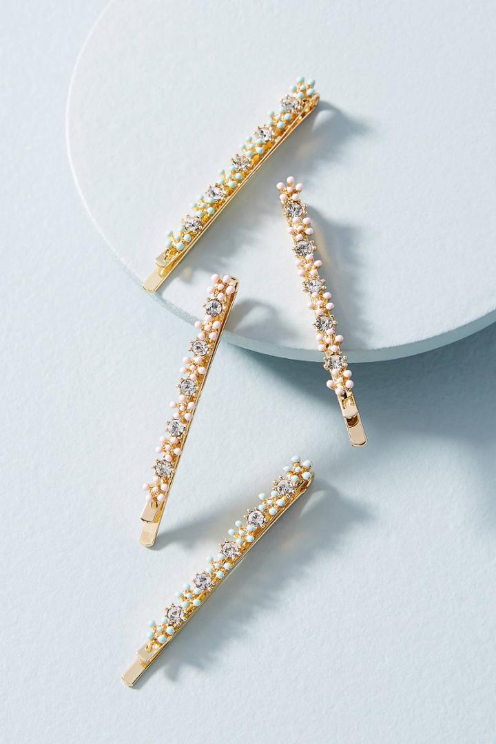 Anthropologie Renna Floral Bobby Pin Set