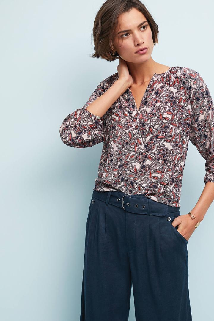 Duet Westbury Silk Peasant Blouse