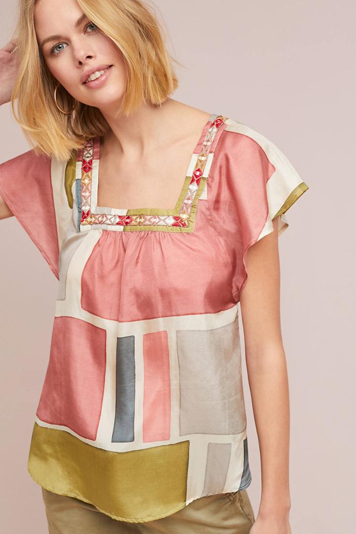 Akemi + Kin Carre Silk Blouse