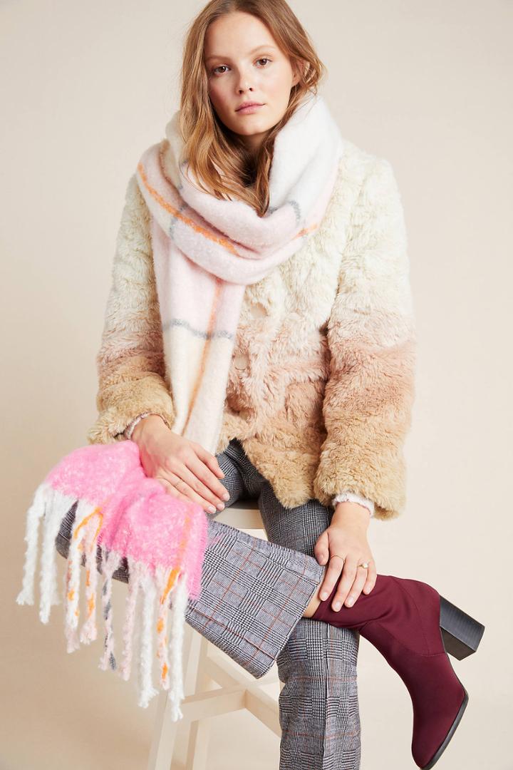 Anthropologie Darby Plaid Scarf