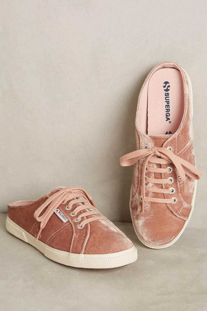 Superga Velvet Sneaker Mules