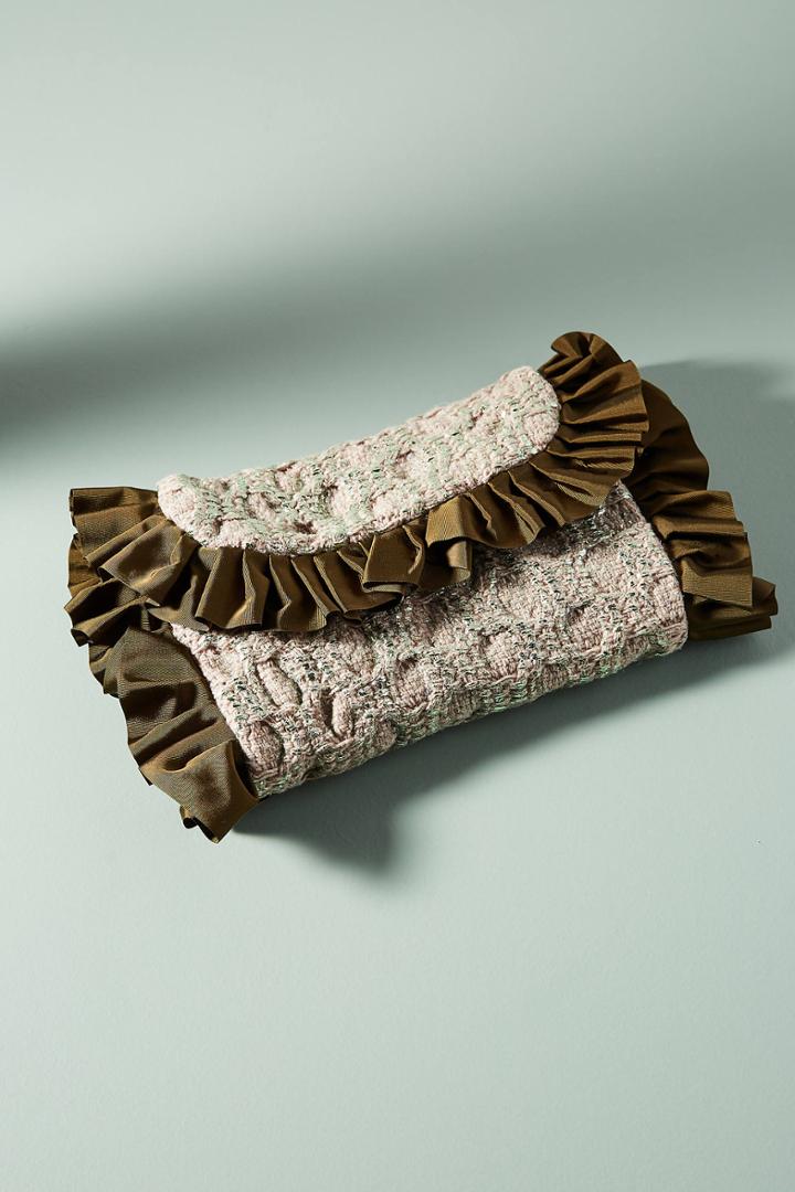 Maria La Rosa Ruffled Silk Clutch