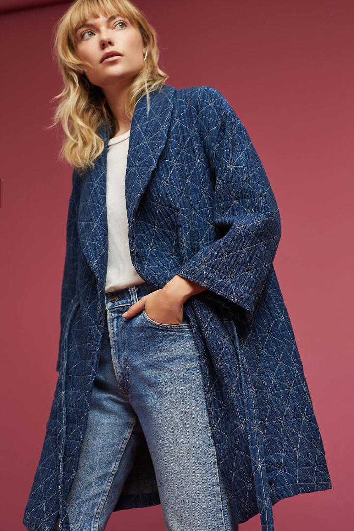 Seen Worn Kept Diamond Quilted Wrap Coat
